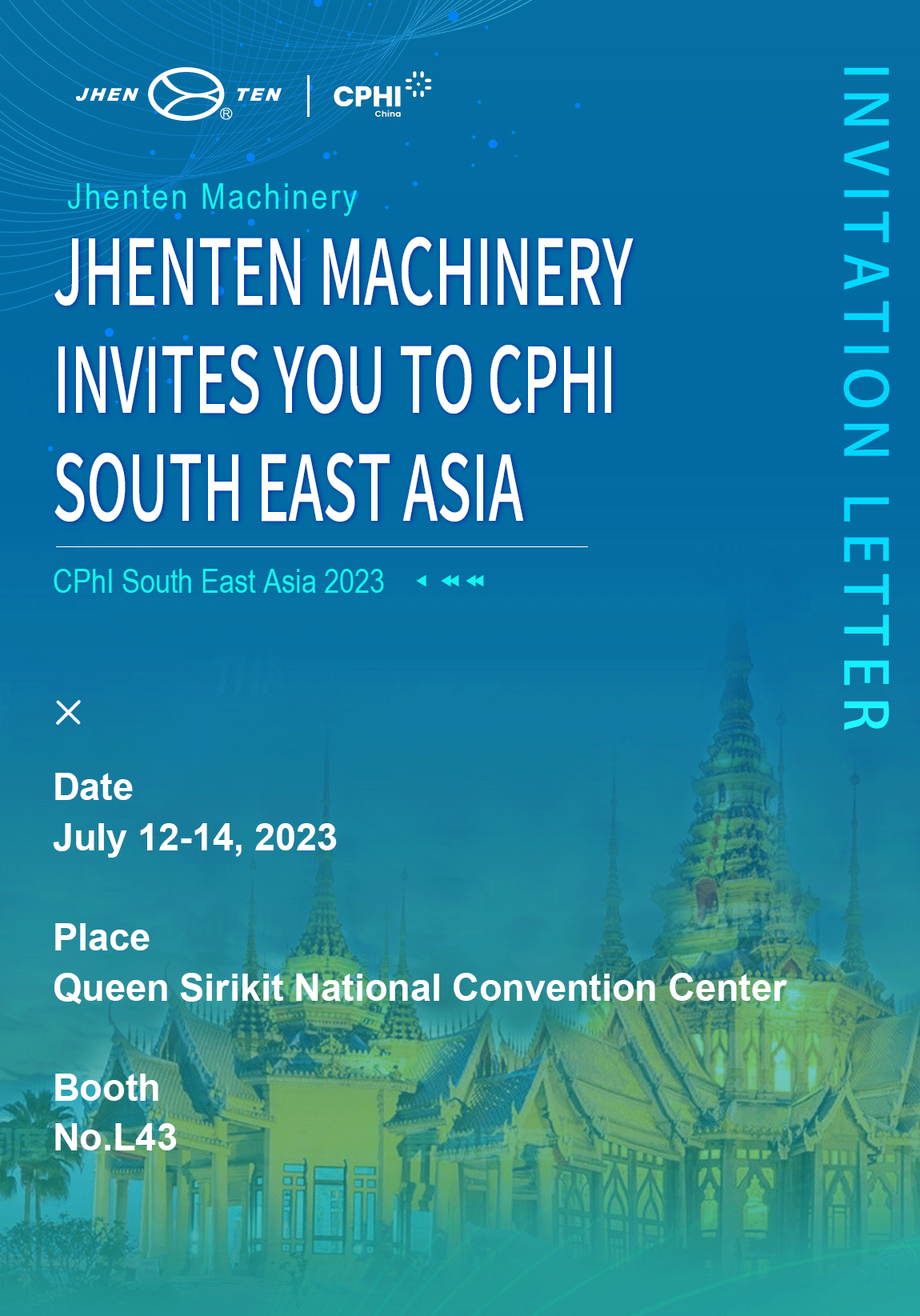 Jhenten Machinery invites you to CPHI South East Asia(圖1)
